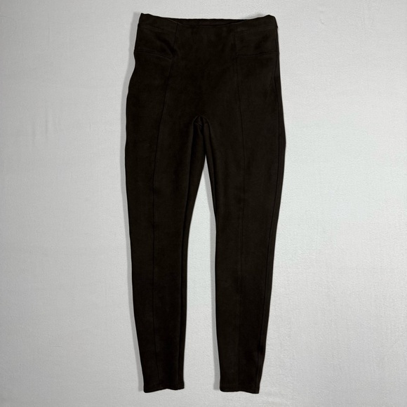 Spanx Faux Suede Leggings Chocolate Brown Medium - Picture 1 of 9